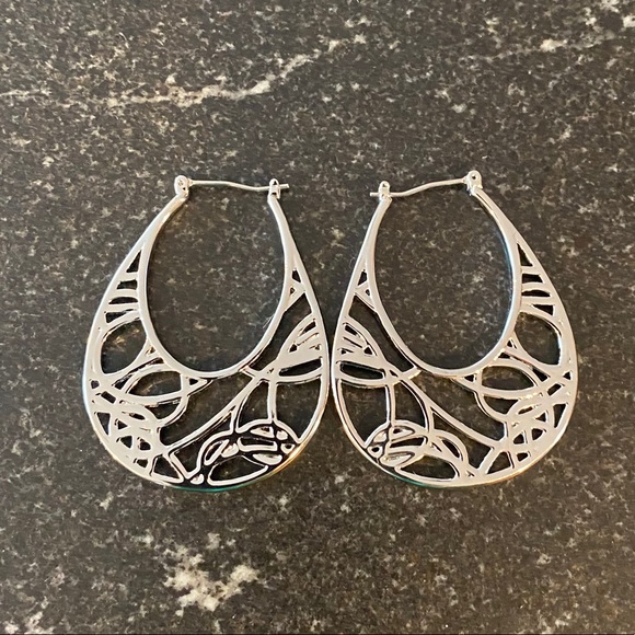 Silver Hoops - Picture 2 of 2